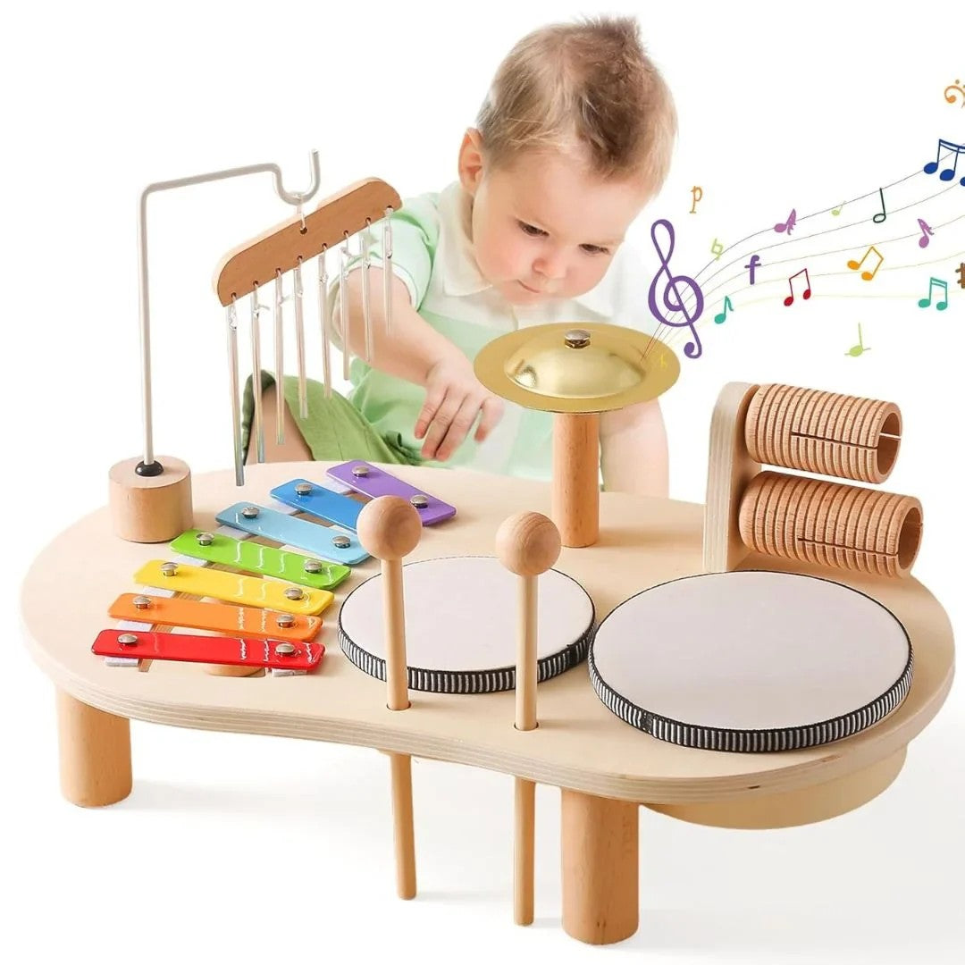7 in 1 Montessori Percussion Set, Kids Musical Instruments, Xylophone Drum Kit