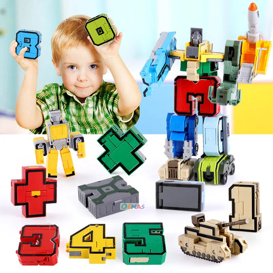Robot Number Building Blocks Educational Toy - LittleOzKid
