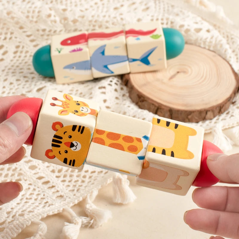 Wooden Forest & Marine Animals Jigsaw Rotating Puzzle for Kids