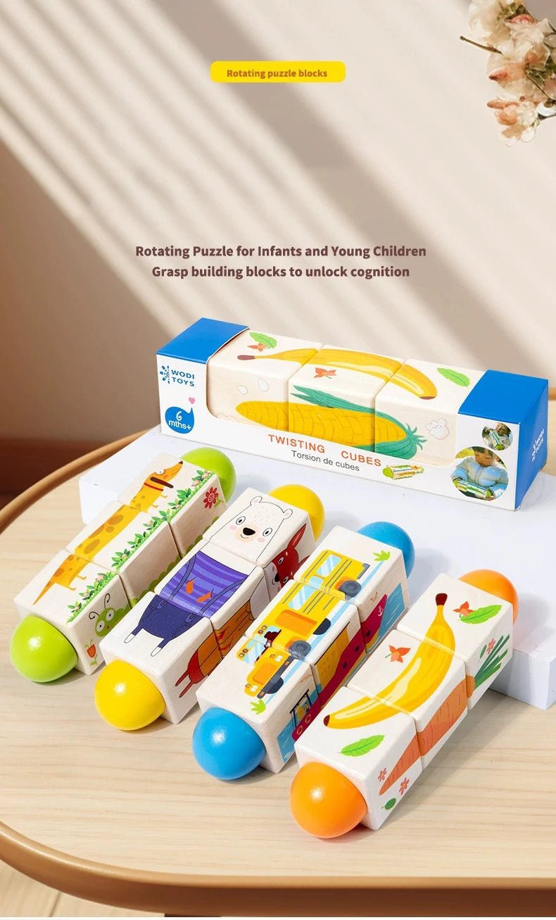 3D Wooden Jigsaw Puzzle, Rotating Puzzle, kids - LittleOzKid