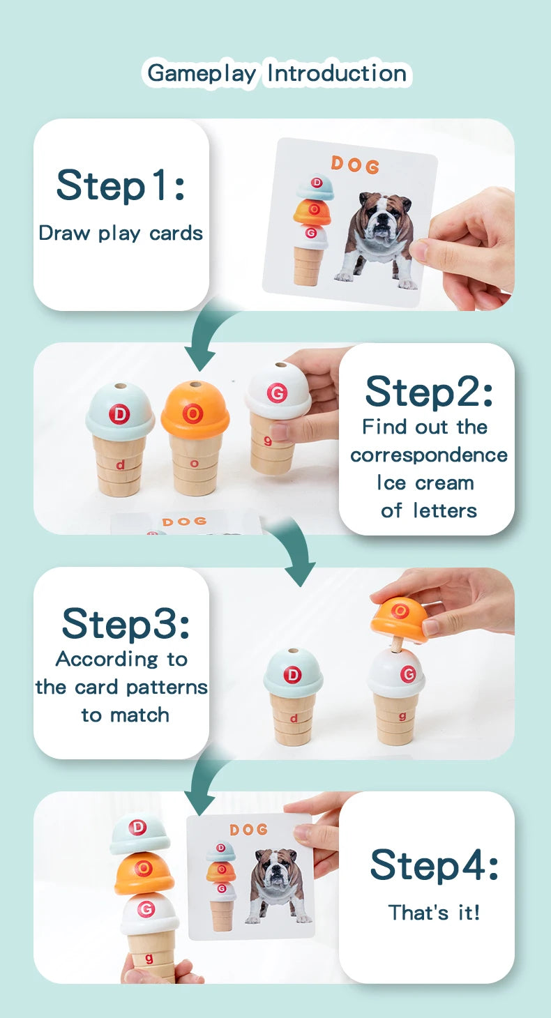 Montessori Letter and Number Ice Cream Pairing Game - LittleOzKid