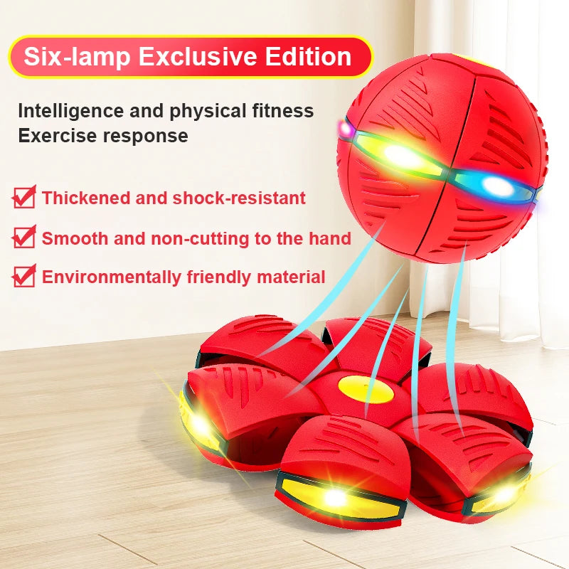 Magic LED Flying Saucer Hop Ball - Outdoor Sports Fitness Game for Kids