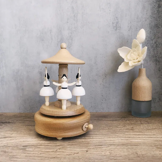 Wooden Rotating Ballet Girl Musical Box