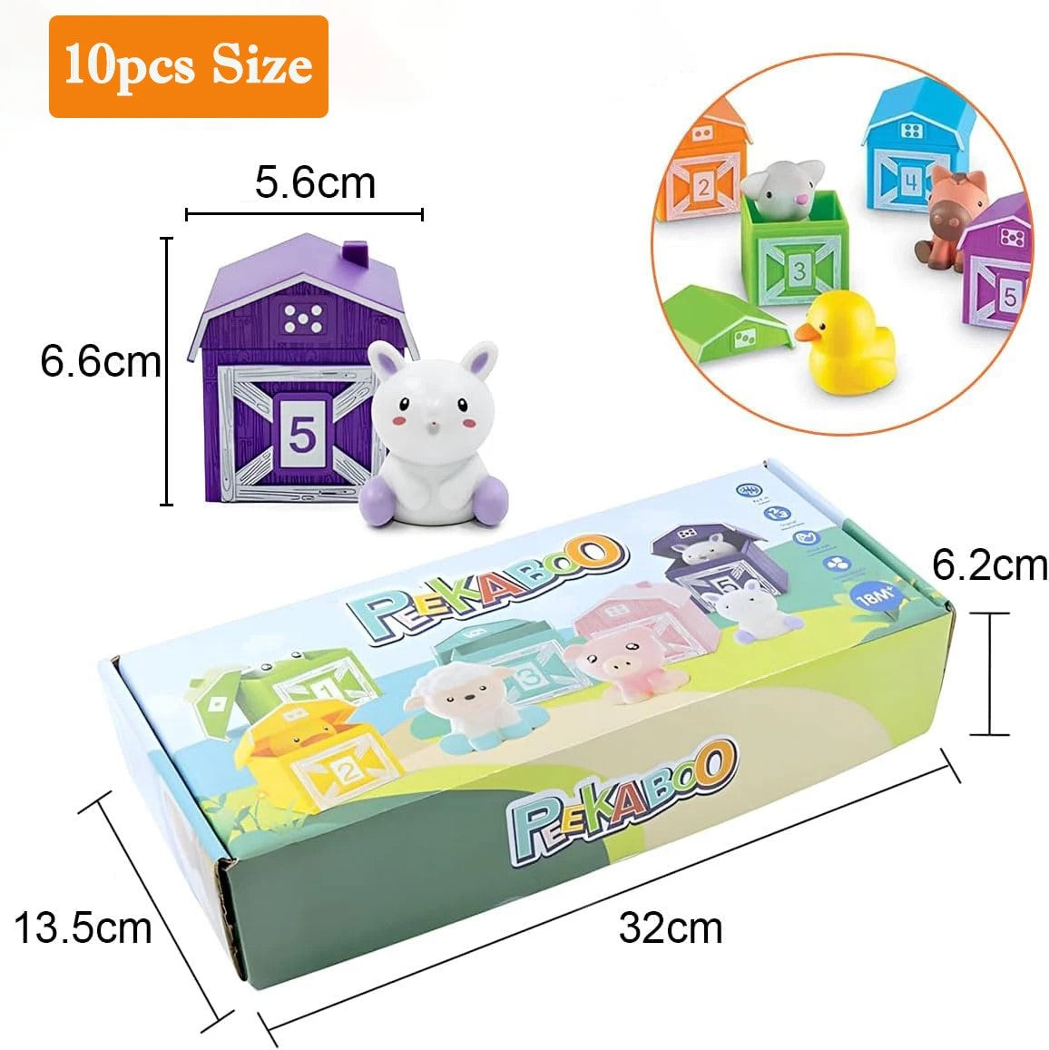 Farm Animal Montessori Learning Set – Counting, Matching & Color Sorting with Finger Puppets