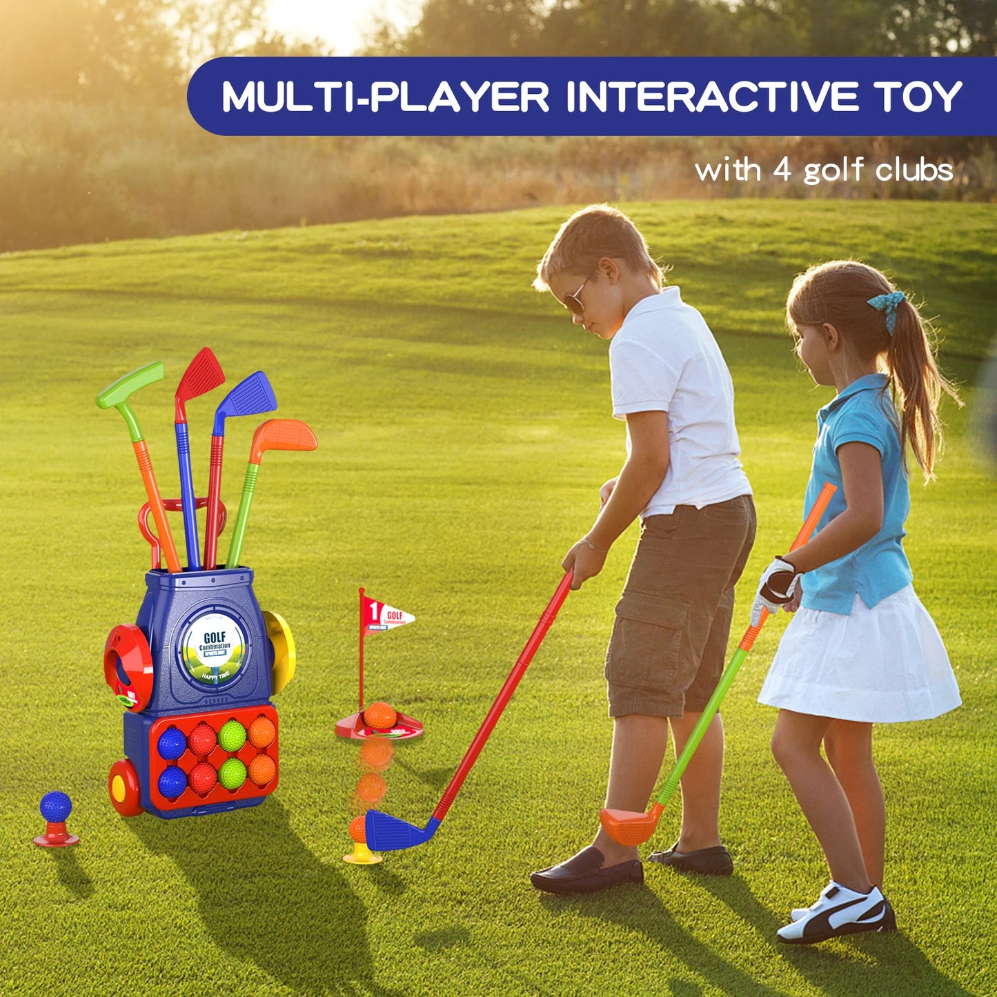 Golf Set Kids Mini Clubs, Outdoor Paly Toy for Toddlers