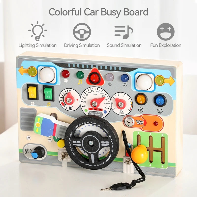 Montessori Toddlers Wooden Steering Wheel