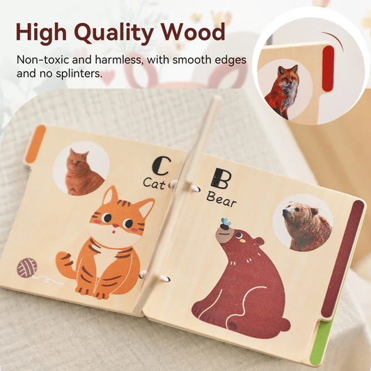 Montessori Animal Flap Picture Book, Learning Book Toys for Baby ad Toddler