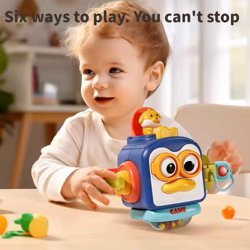 6 in 1 Montessori Toddlers Activity Cube, Busy Hand Grasping Sensory Toy