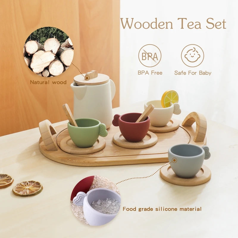 Wooden/Silicone Tea Time Montessori Toy - LittleOzKid