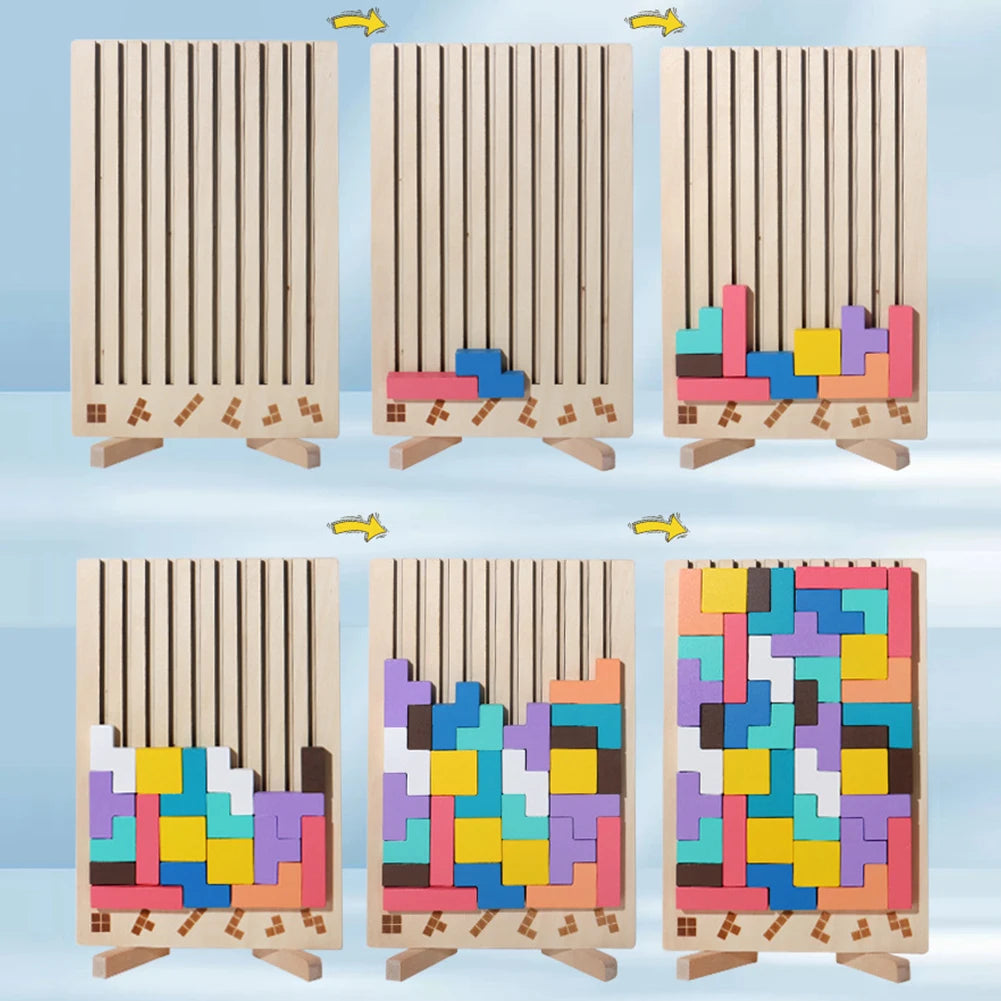 3D Russian Building Blocks Game, Wooden Stacking Puzzle and Memory Game