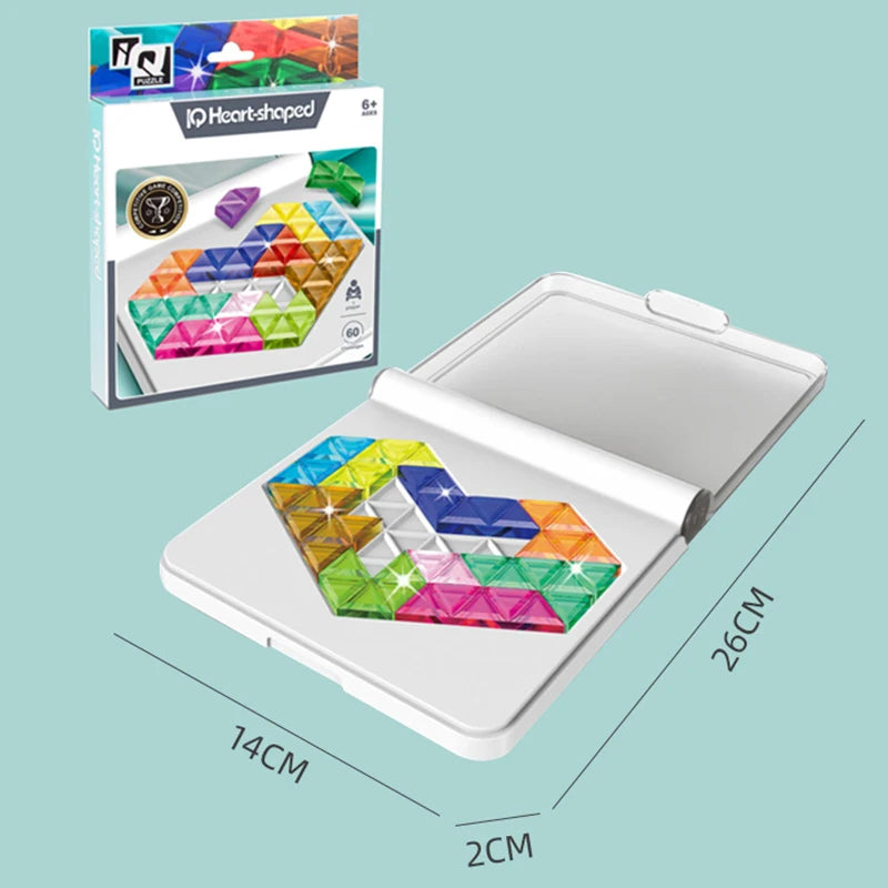 3D Puzzle Board Game Tangram Thinking Brain Challenge Game, Education Montessori Toys