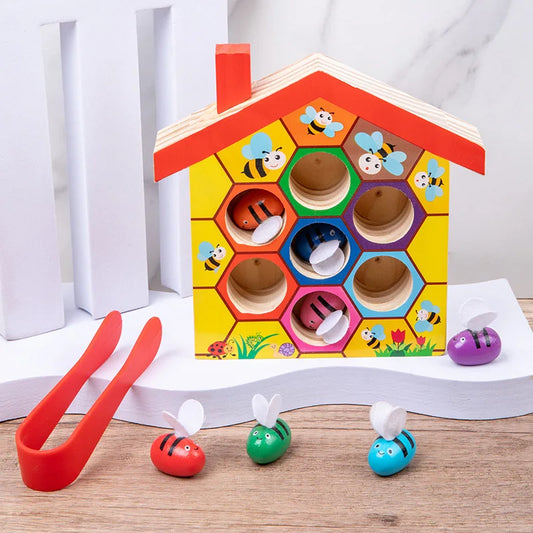 Montessori Bee House Color Sorting Puzzle - LittleOzKid