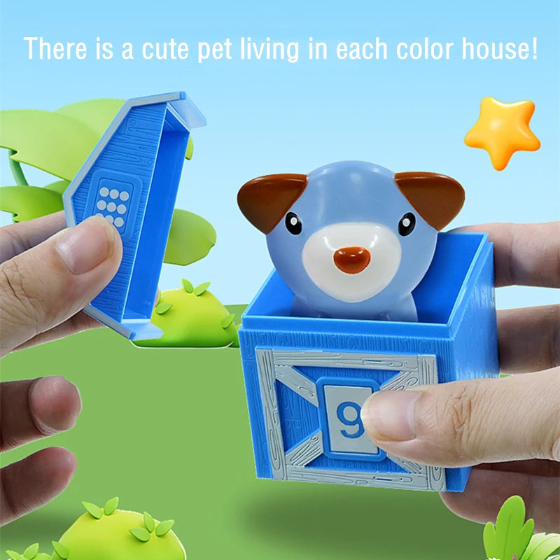 Farm Animal Montessori Learning Set – Counting, Matching & Color Sorting with Finger Puppets