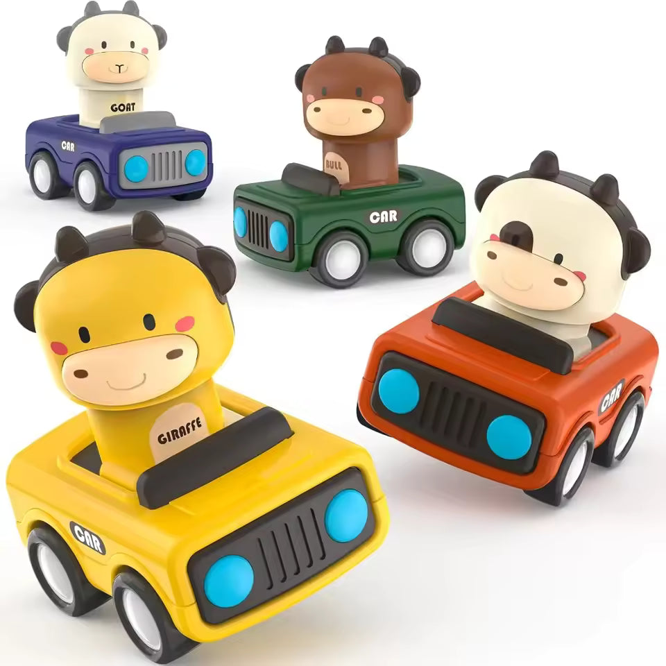Toddlers Press & Go Car, Baby Animal Racing Cars