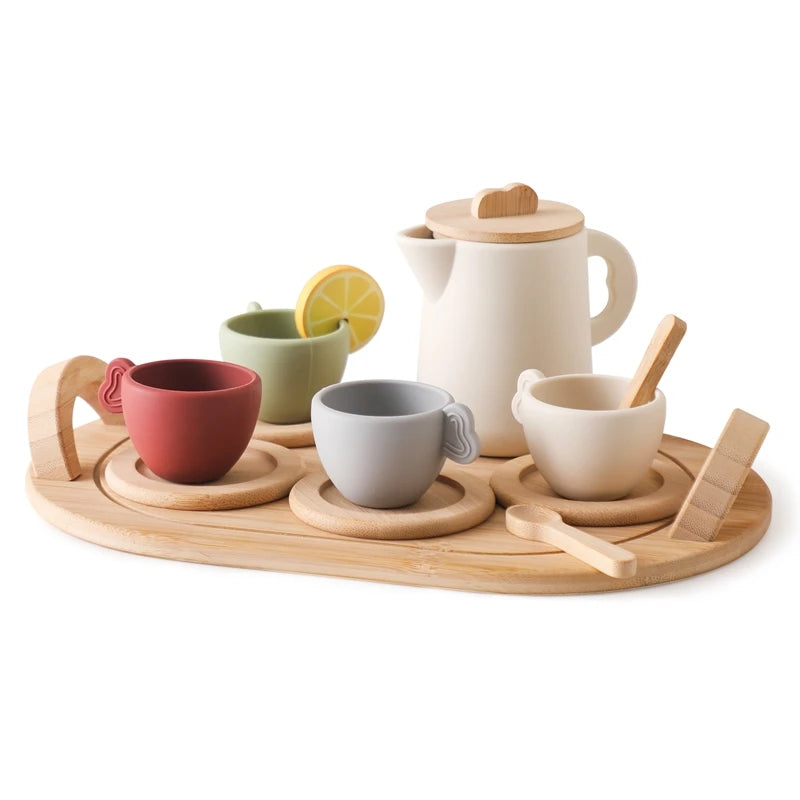 Wooden/Silicone Tea Time Montessori Toy - LittleOzKid
