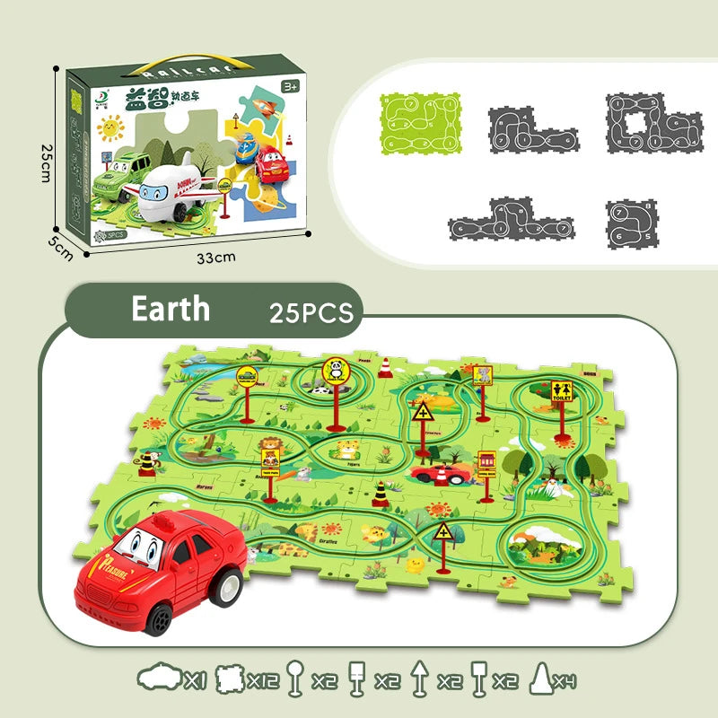 Montessori Electric Railcar Puzzle Montessori Toy