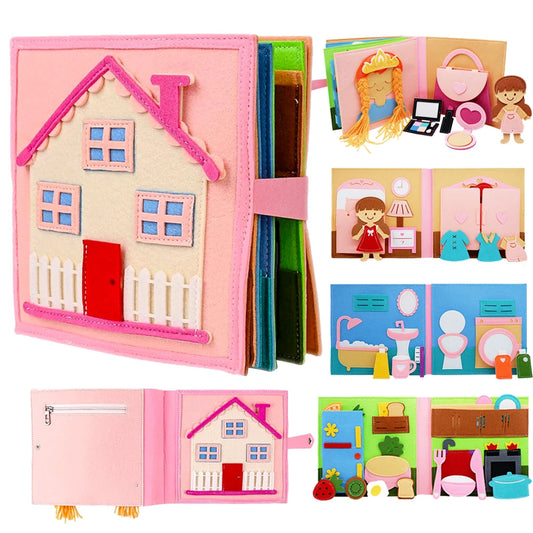 Montessori Busy Book 3D Cloth Activities Quiet Felt Book