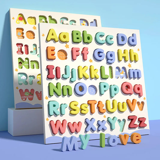 Wooden Educational Abc Alphabet Upper Case and Lower Case Puzzle