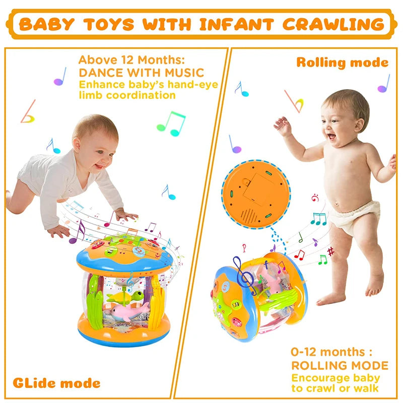 4 in 1 Musical Tummy Time Crawling Toy for Babies and Infants