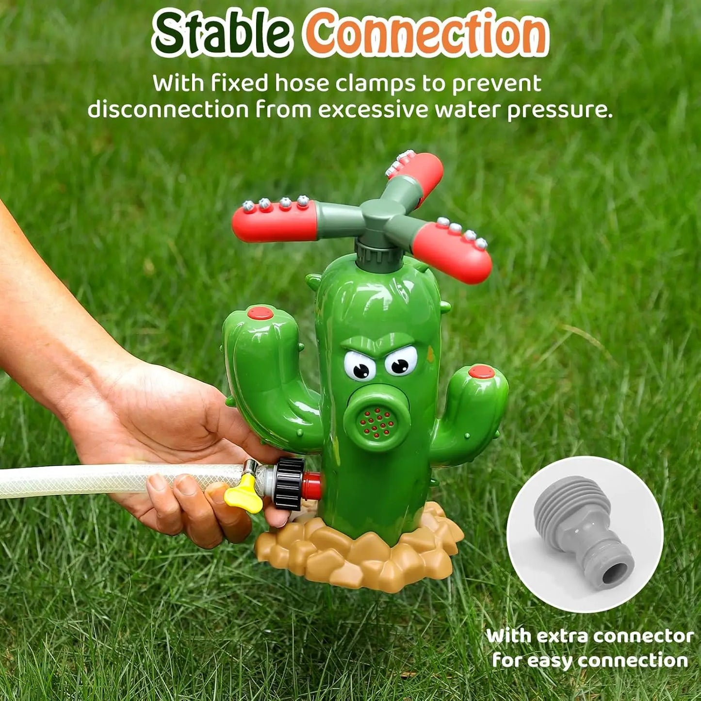 Cactus Sprinkler Toy for Kids – Outdoor Water Spray Splash Toy for Summer, Backyard, Garden