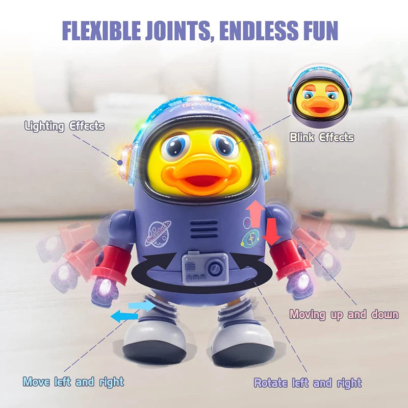 Musical Dancing Duck Toy – Lights, Sounds & Space Robot Fun for Babies & Kids