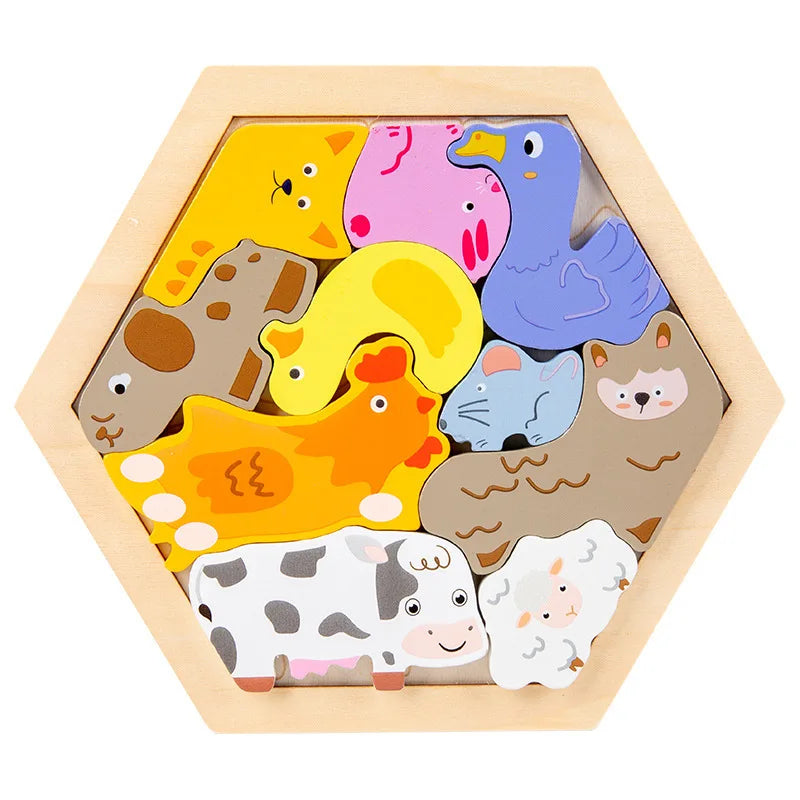 3D Wooden jigsaw Puzzle Board for kids
