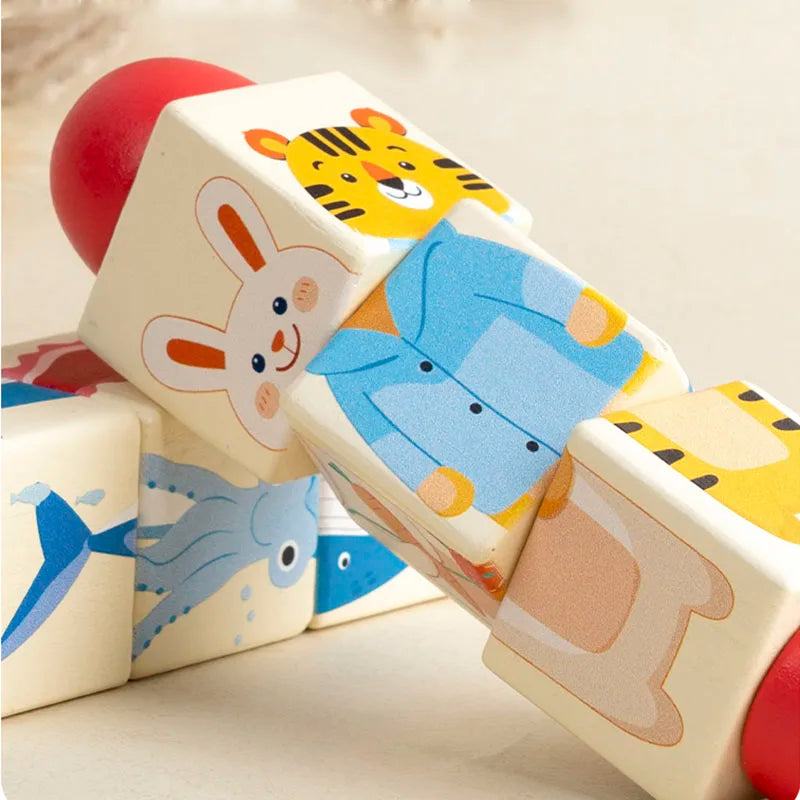 Wooden Forest & Marine Animals Jigsaw Rotating Puzzle for Kids