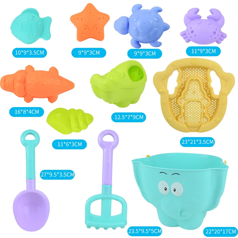 9 PCS Children's Beach Toys, Digging Sand Playing Sand Tools Playing Water Bucket Shovel - LittleOzKid