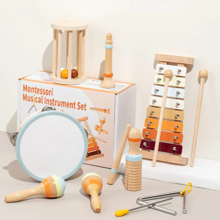 Baby Early Childhood Education, Handheld Bell, Ringing Instrument, Soothing Bed Bell, Wooden Gripping, Chewing Toy