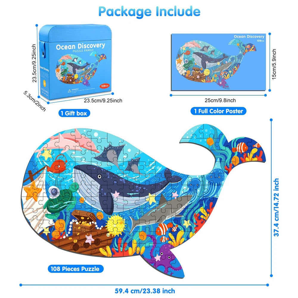 Unique Montessori Animal jigsaw Puzzle With Box