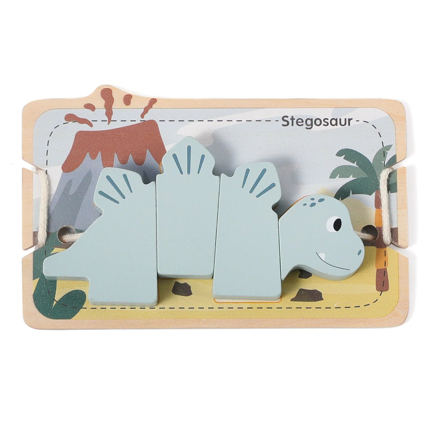 Wooden Montessori Dinosaur Beads Threading Toys for Babies