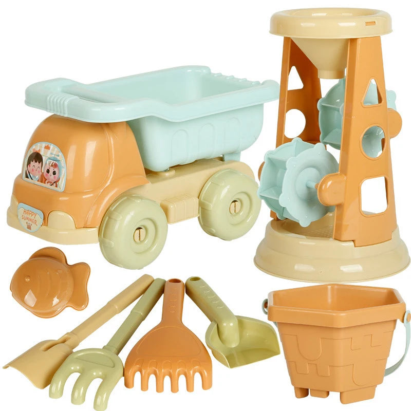 5 to 15 Piece Beach Bucket Play Set Kids Toy with Shovel Sand Moulds, Truck - LittleOzKid