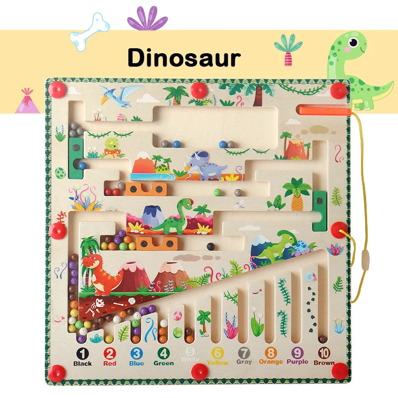 Large Magnetic Montessori Scene Maze Toys, Color and Number Sorting, Pen Grip Training