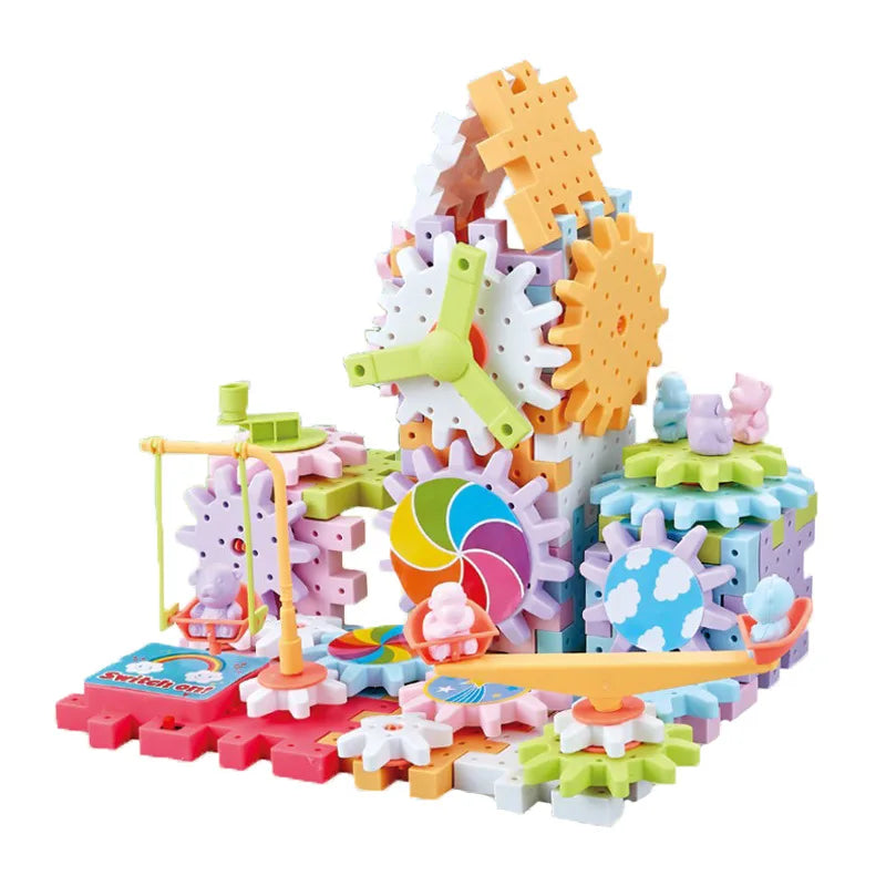 Montessori Electric Rotating Gear Building Block Toys, Block Bricks toys for Children - LittleOzKid