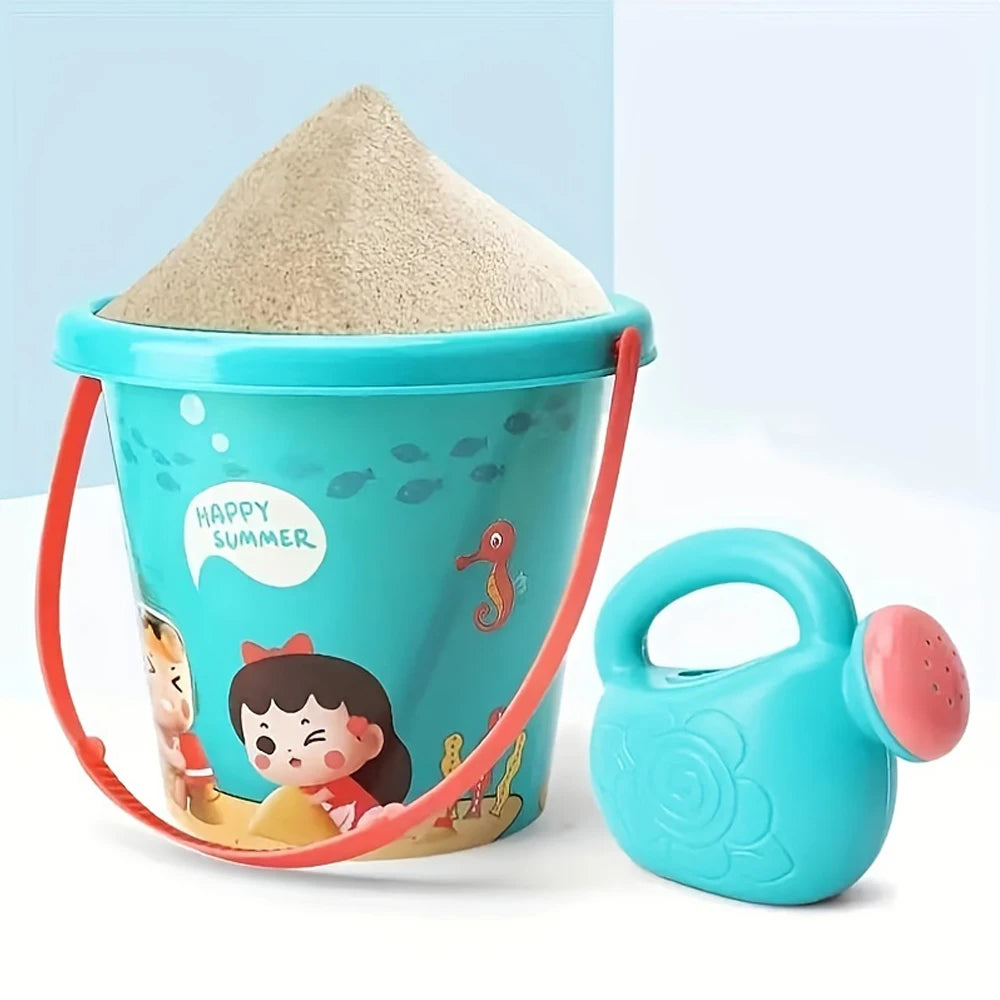 18PCS Beach Sand Toy Set, Beach Bucket Play Set Kids Toy with Shovel Sand Moulds