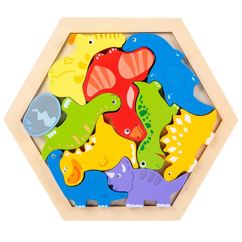 3D Wooden jigsaw Puzzle Board for kids