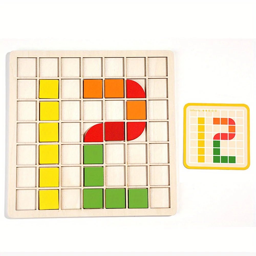 120Pcs Wooden Mosaic Puzzle, Jigsaw Puzzle Board Set for kids - LittleOzKid