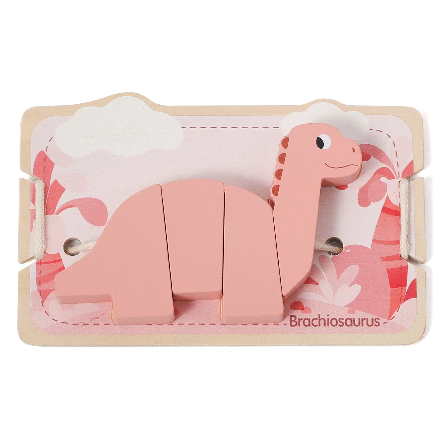 Wooden Montessori Dinosaur Beads Threading Toys for Babies