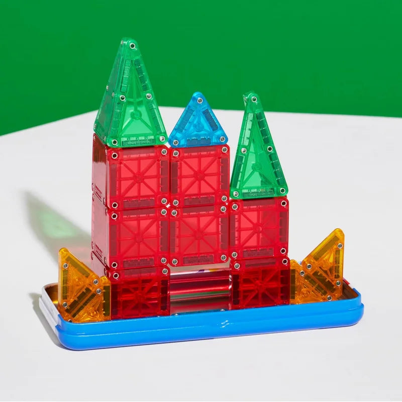 26/30PCS Travel Mini Magnetic Tiles, Building Blocks for Kids