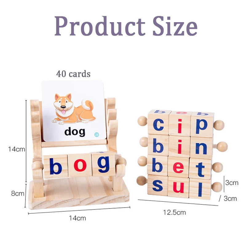 Montessori Wooden Spelling Toy – Letter Learning & Fine Motor Skills Game