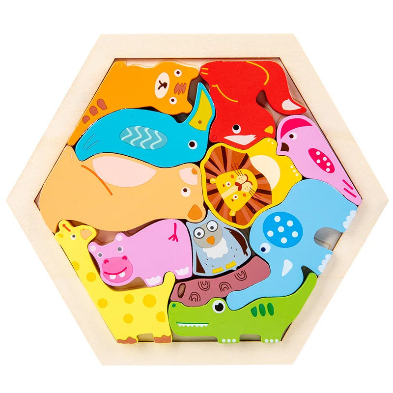 3D Wooden jigsaw Puzzle Board for kids