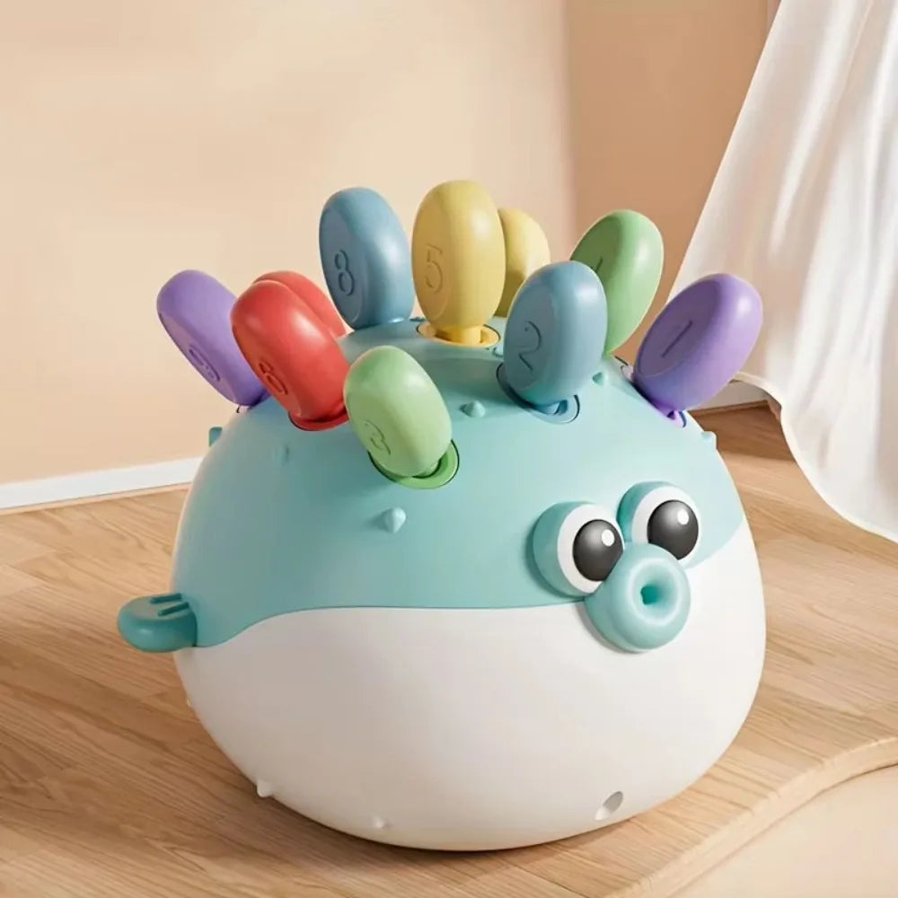 Montessori Pufferfish Learning Insertion Puzzle, Early Education Activity for Toddlers