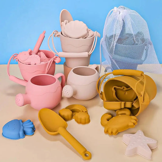 8PCS Summer Beach Set Toys For Kids, Bucket Sand Shovel Spade Moulds - LittleOzKid