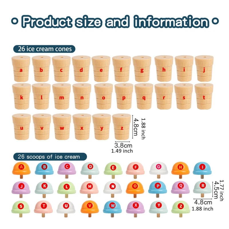 Montessori Letter and Number Ice Cream Pairing Game - LittleOzKid