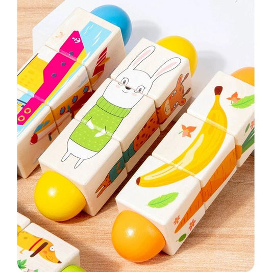 3D Wooden Jigsaw Puzzle, Rotating Puzzle, kids - LittleOzKid