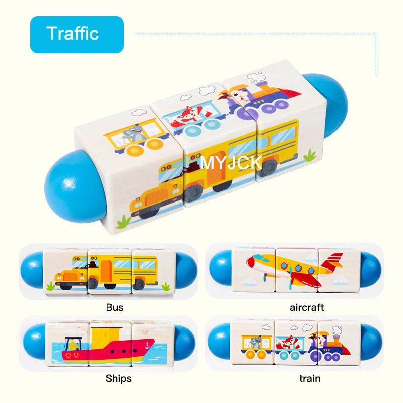 3D Wooden Jigsaw Puzzle, Rotating Puzzle, kids - LittleOzKid