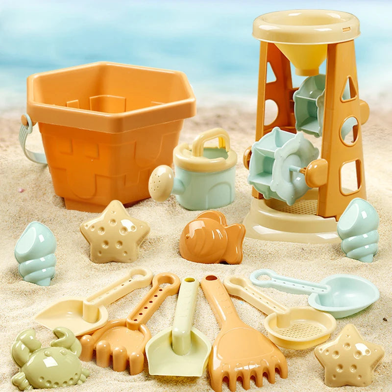 5 to 15 Piece Beach Bucket Play Set Kids Toy with Shovel Sand Moulds, Truck - LittleOzKid