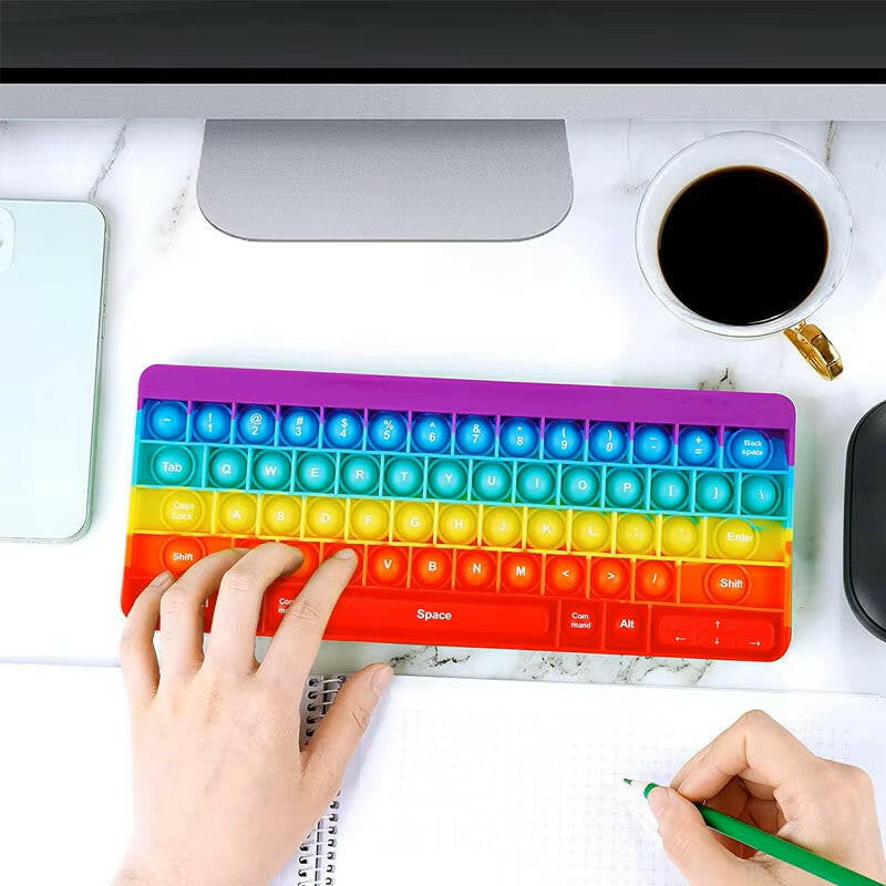 Keyboard Push Bubble Fidget Sensory Toys, Stress Reliever for Kids and Adults - LittleOzKid