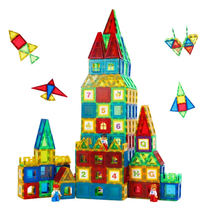 Magnetic Building Blocks Construction Set, Magnet Tiles for Kids