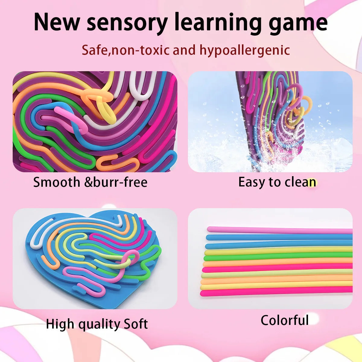 Children's puzzle silicone sensory activity board